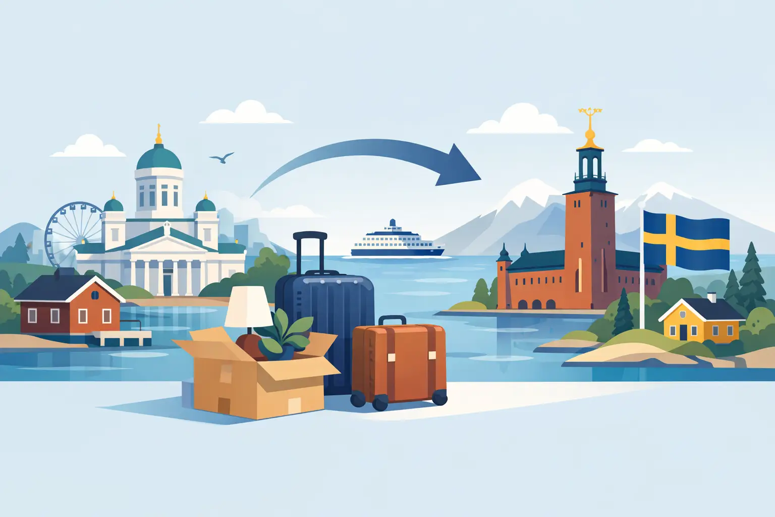 Käytännön opas muuttoon Helsingistä Ruotsiin