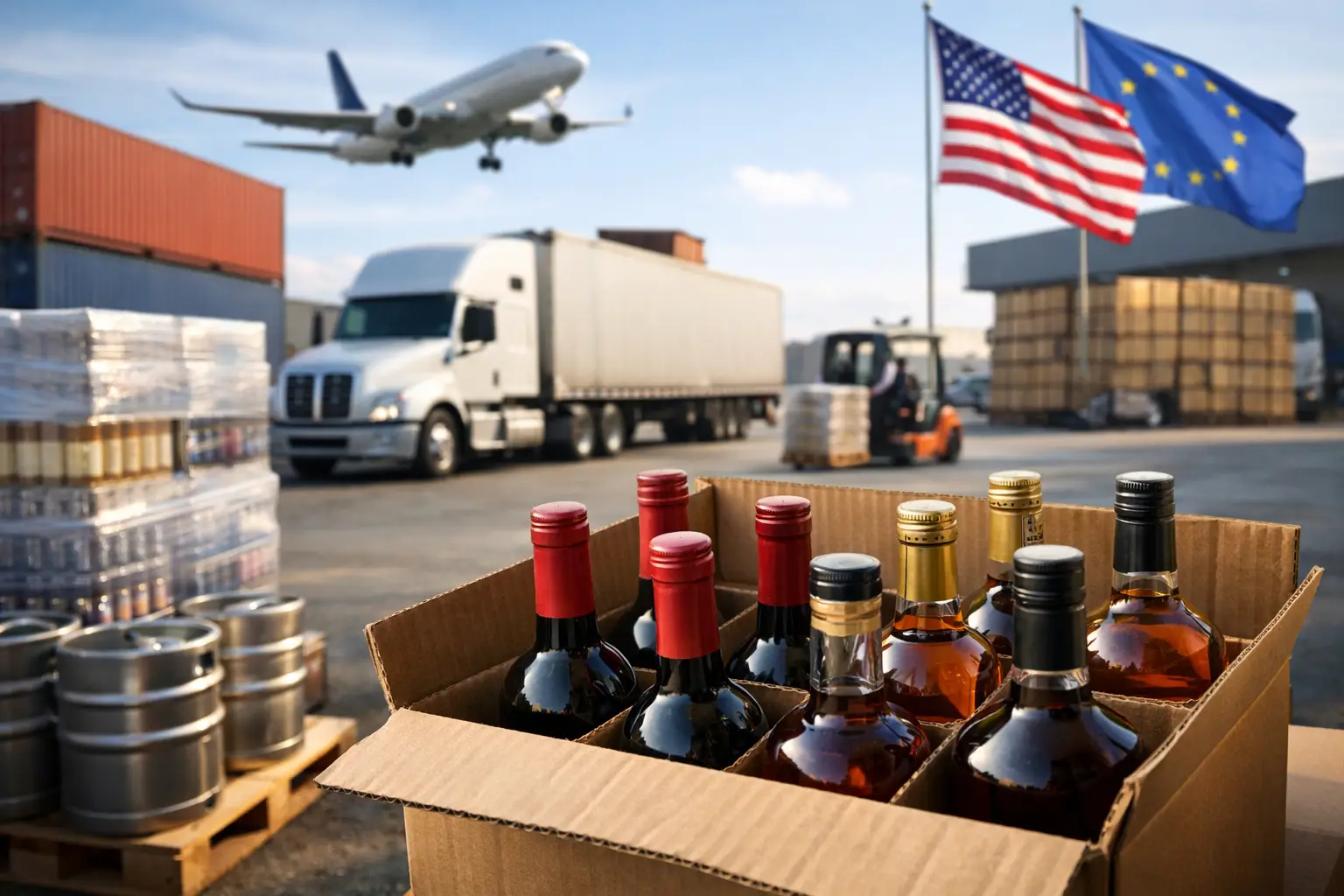 Logística transfronteriza de alcohol para B2B