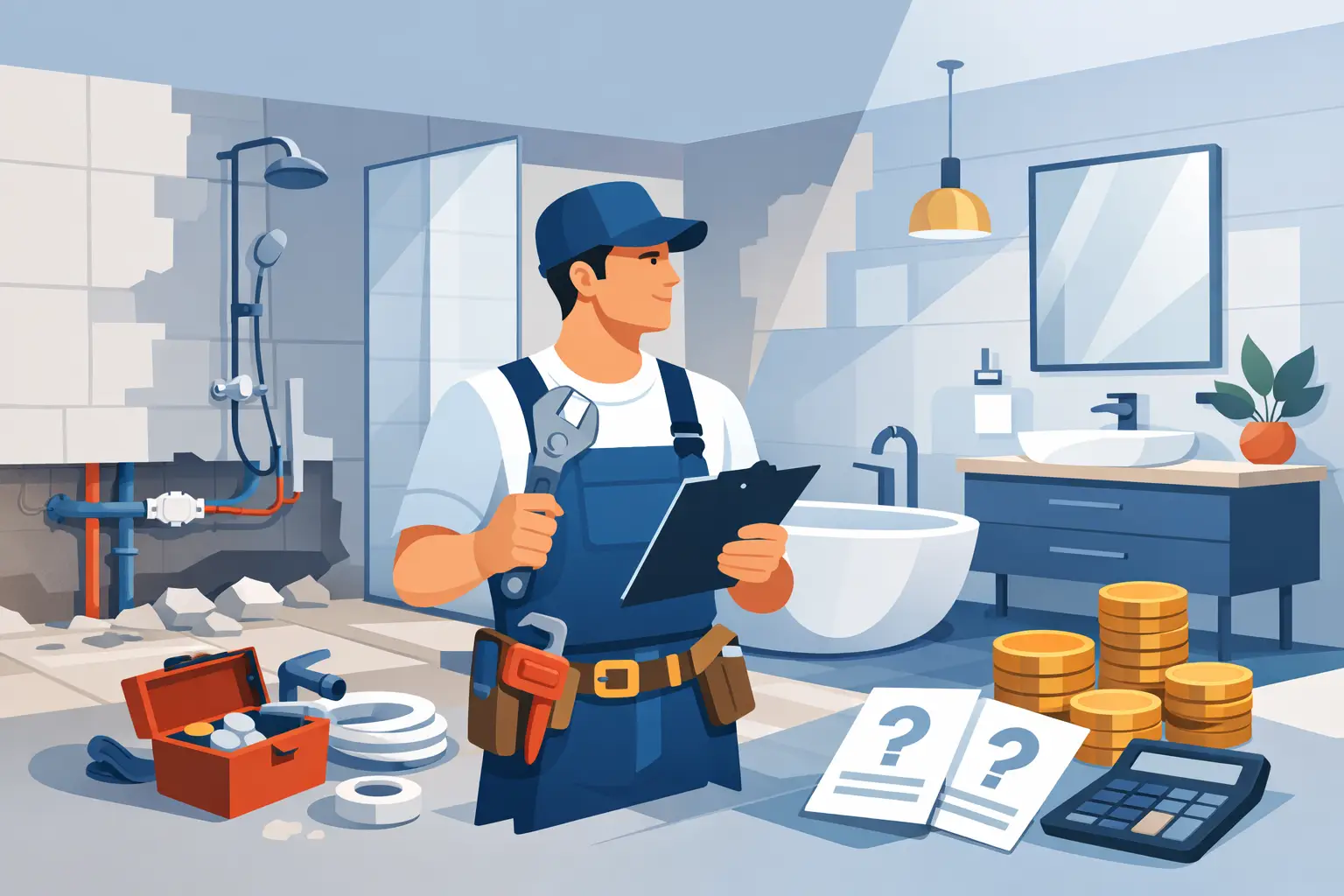 Bad renovieren: Installateur-Kosten realistisch