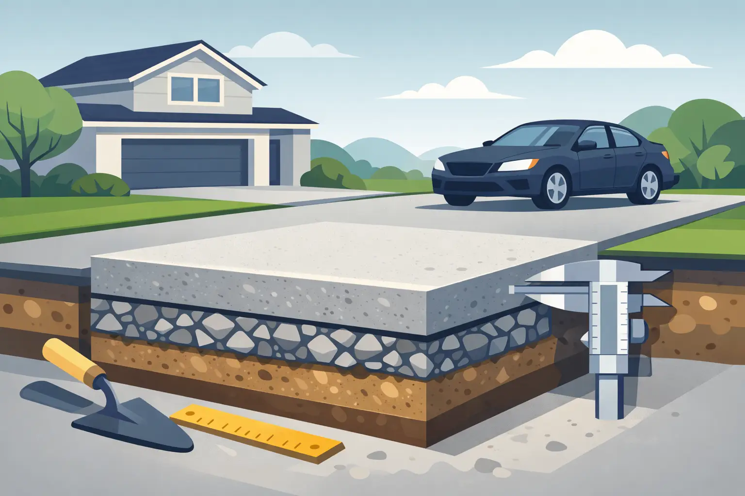 How Thick Should Concrete Driveway Be?