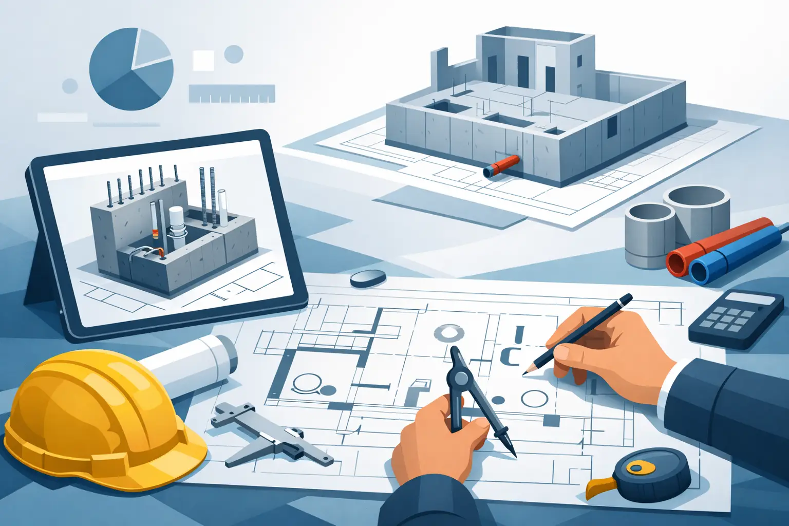 Calculer les réservations béton sur plan