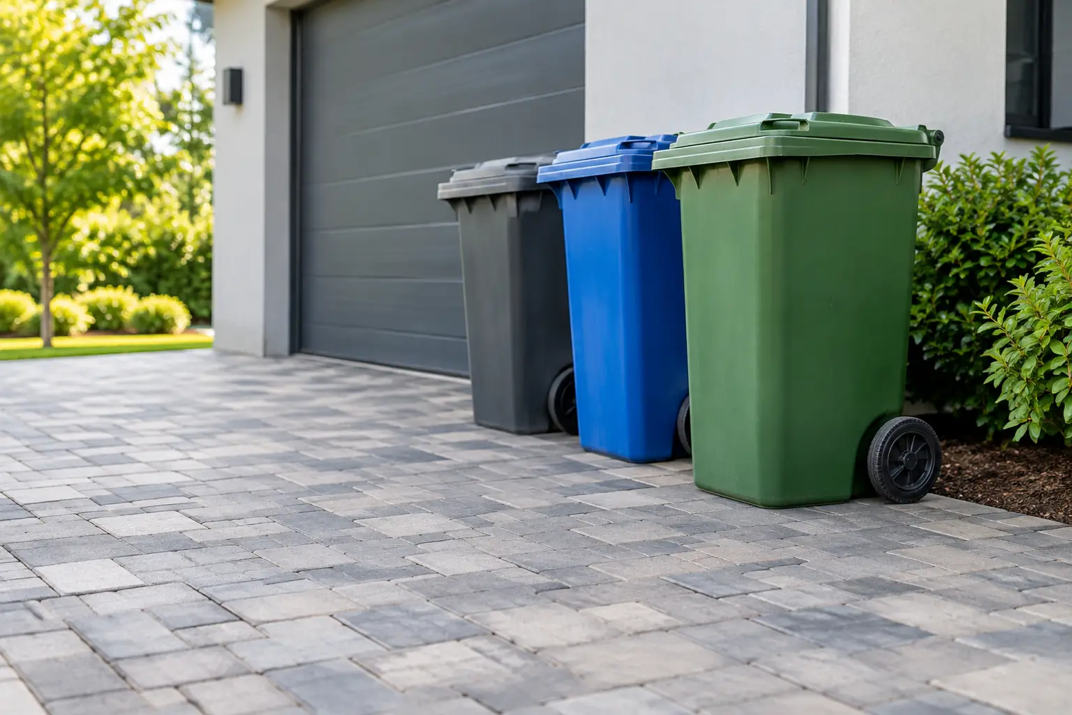 Are Bins Safe for Interlock Driveways? Yes, With Care