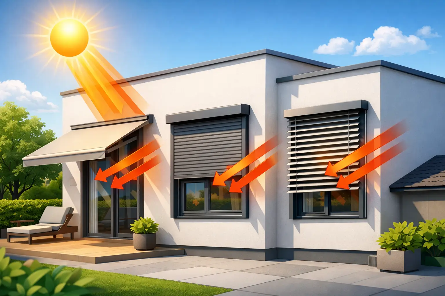 Welke zonwering houdt warmte buiten het best?