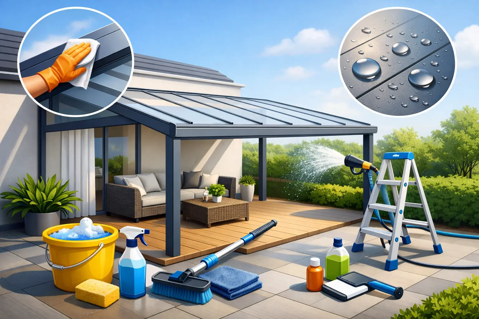 Onderhoud aluminium terrasoverkapping uitgelegd
