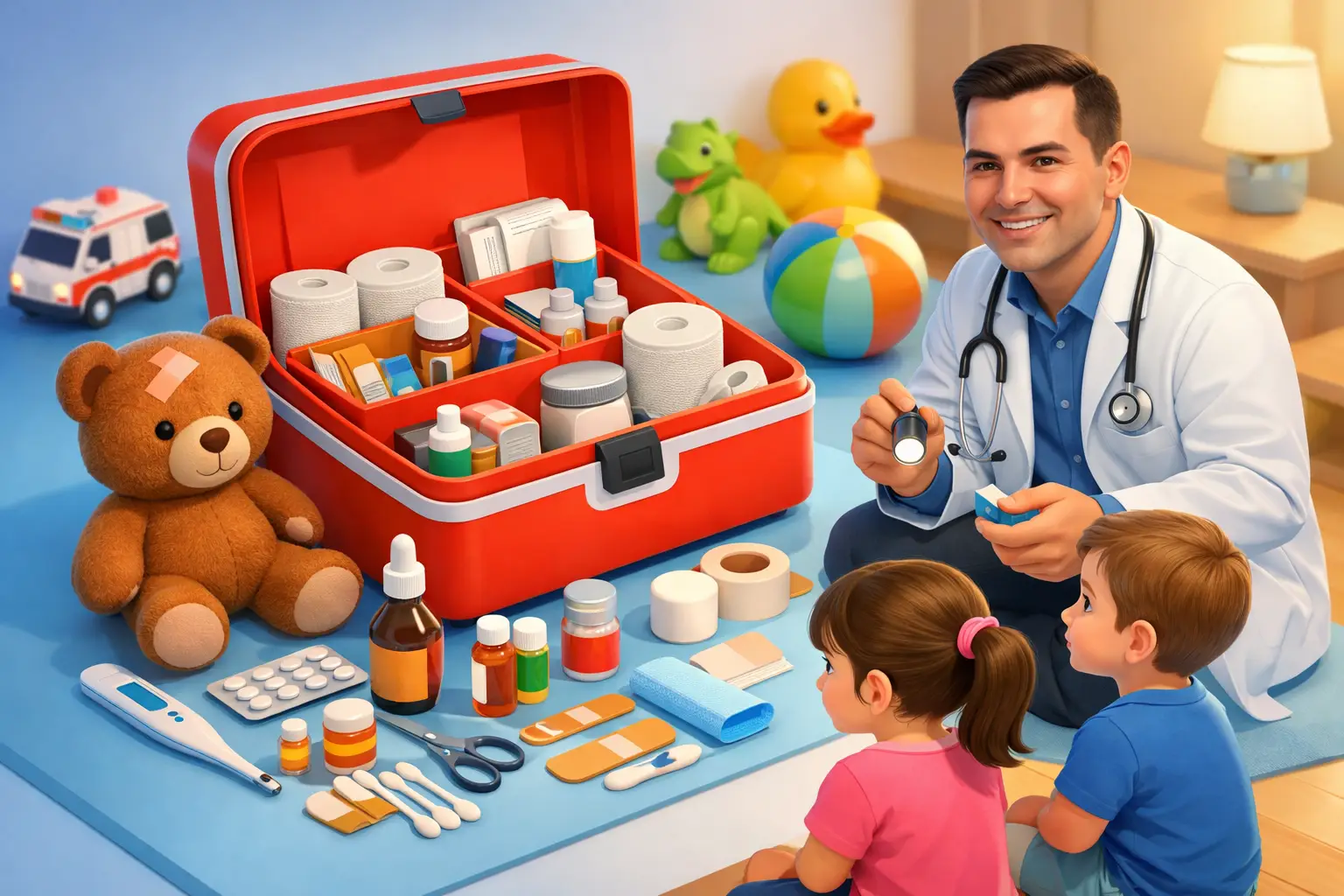 Botiquín de emergencias para niños en casa