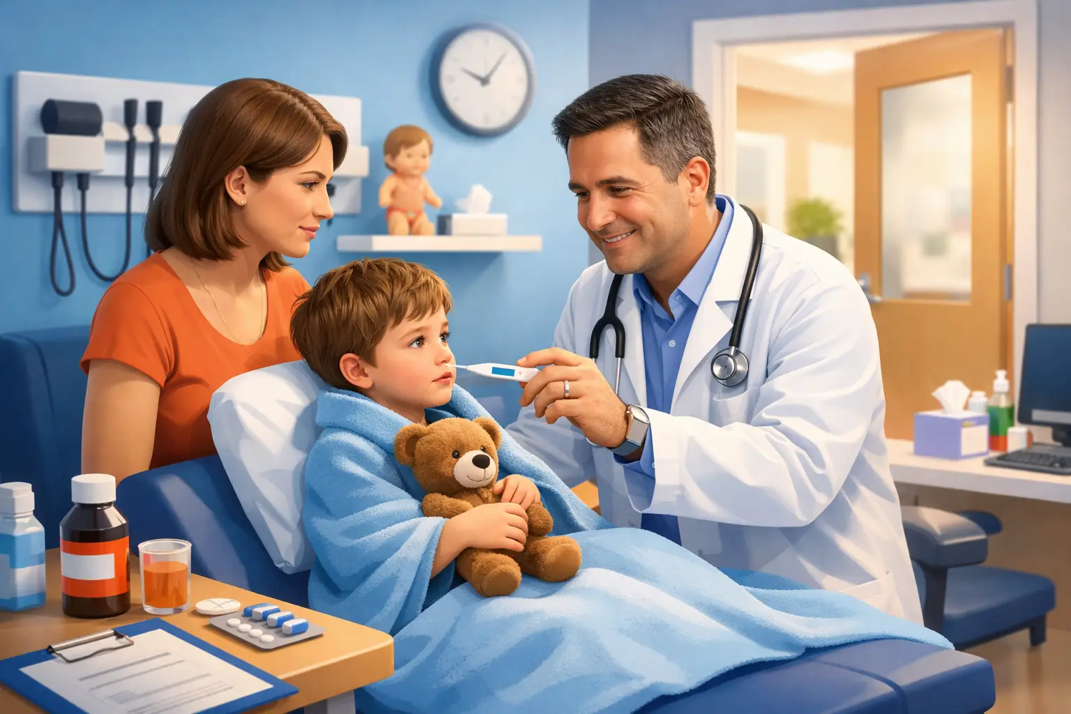 ¿Can pediatrician treat fever same day?