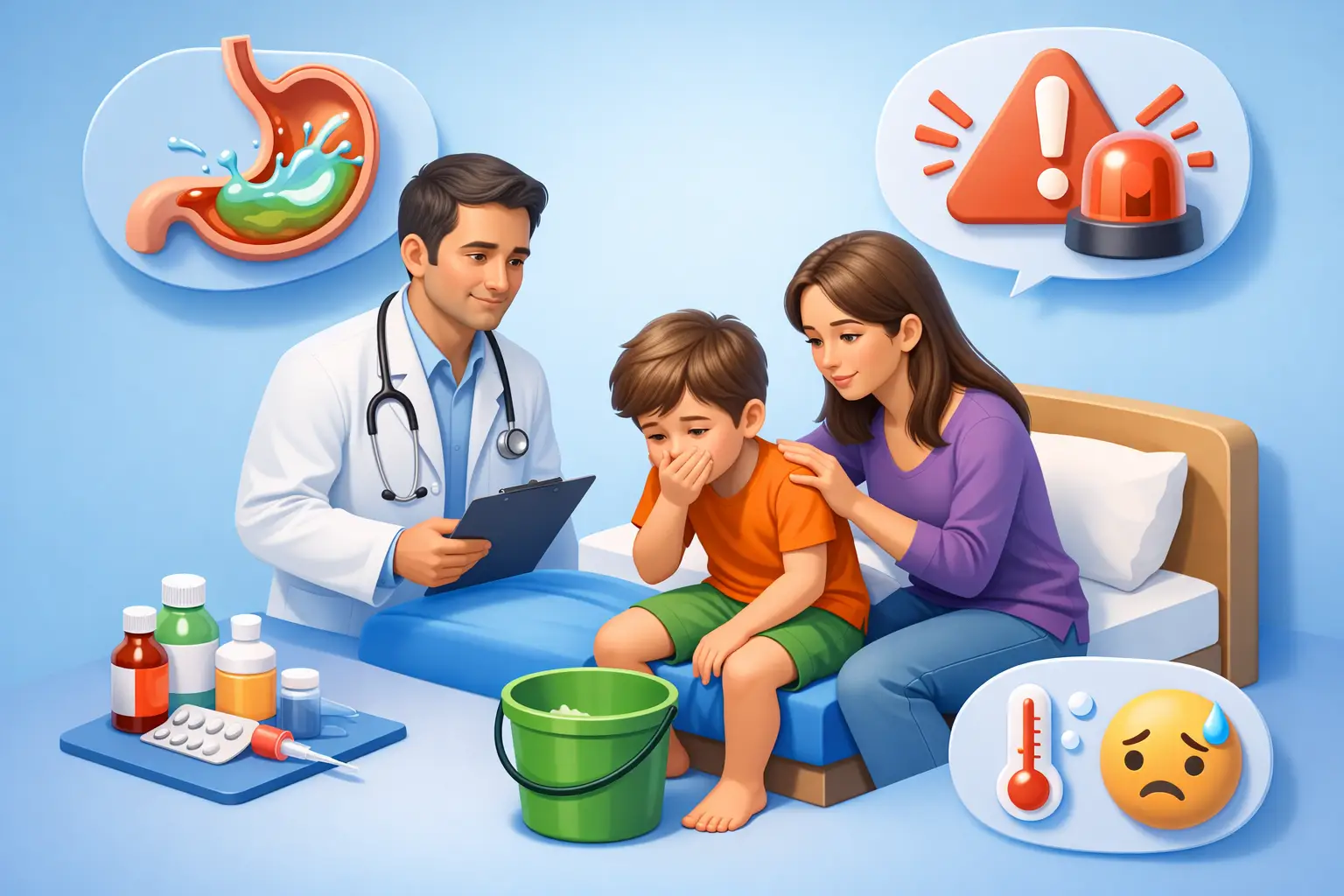 Vómito en niños: tratamiento y señales de alarma
