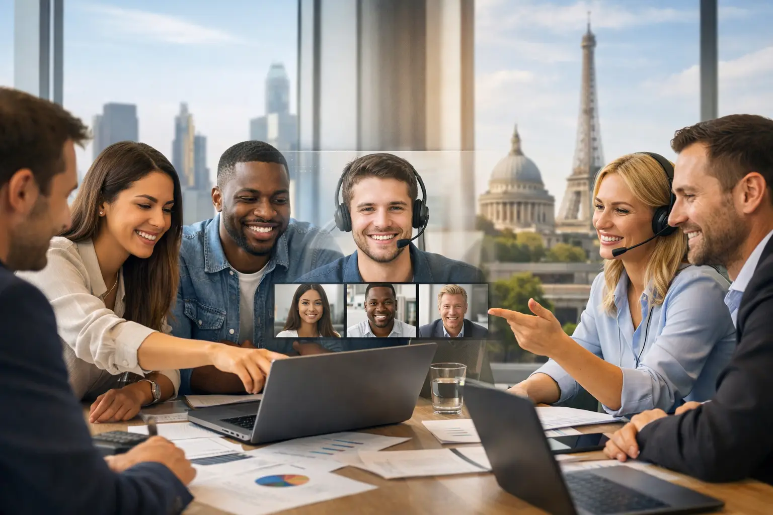 Colaboración en tiempo real en América y Europa