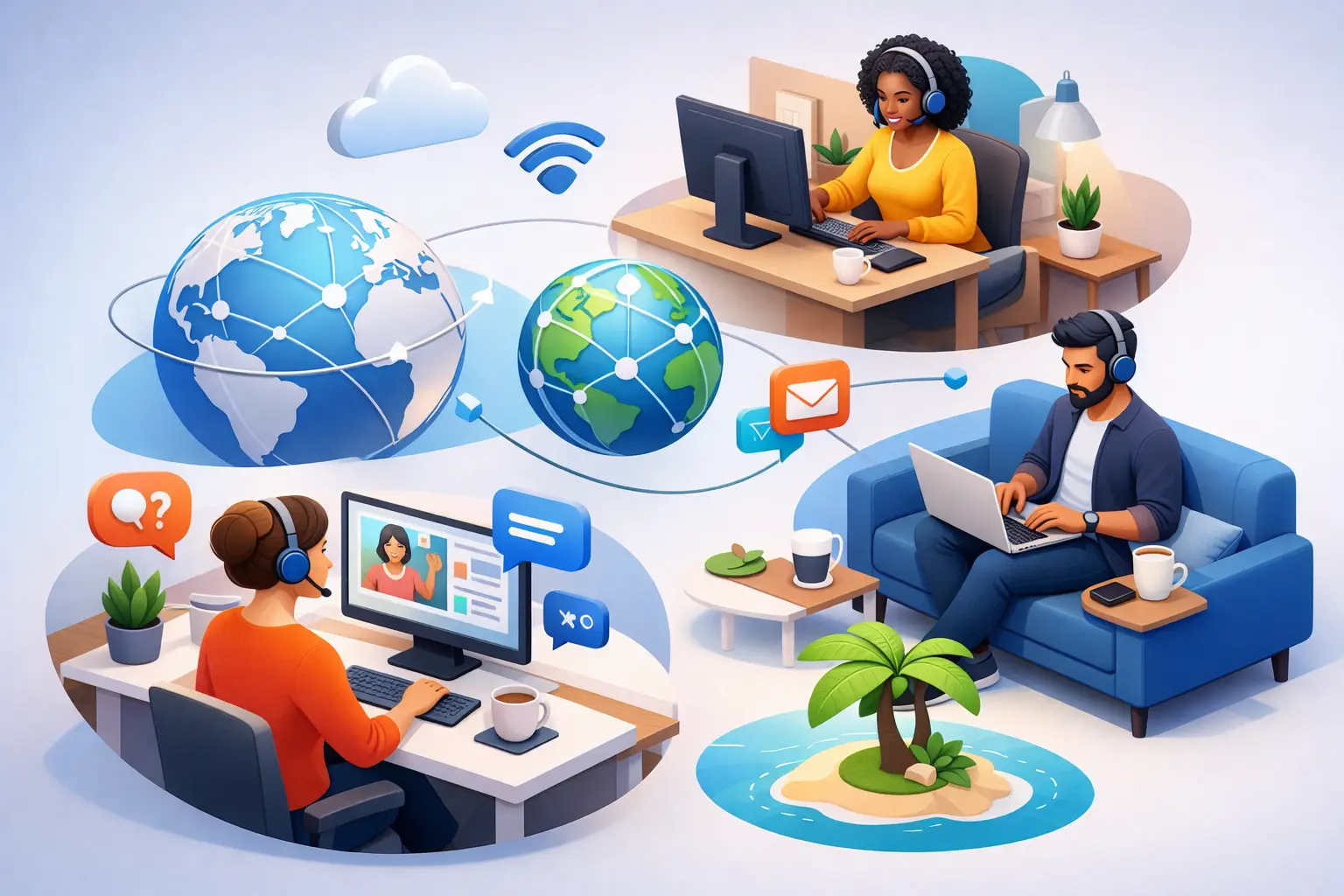 Agentes de servicio al cliente remotos