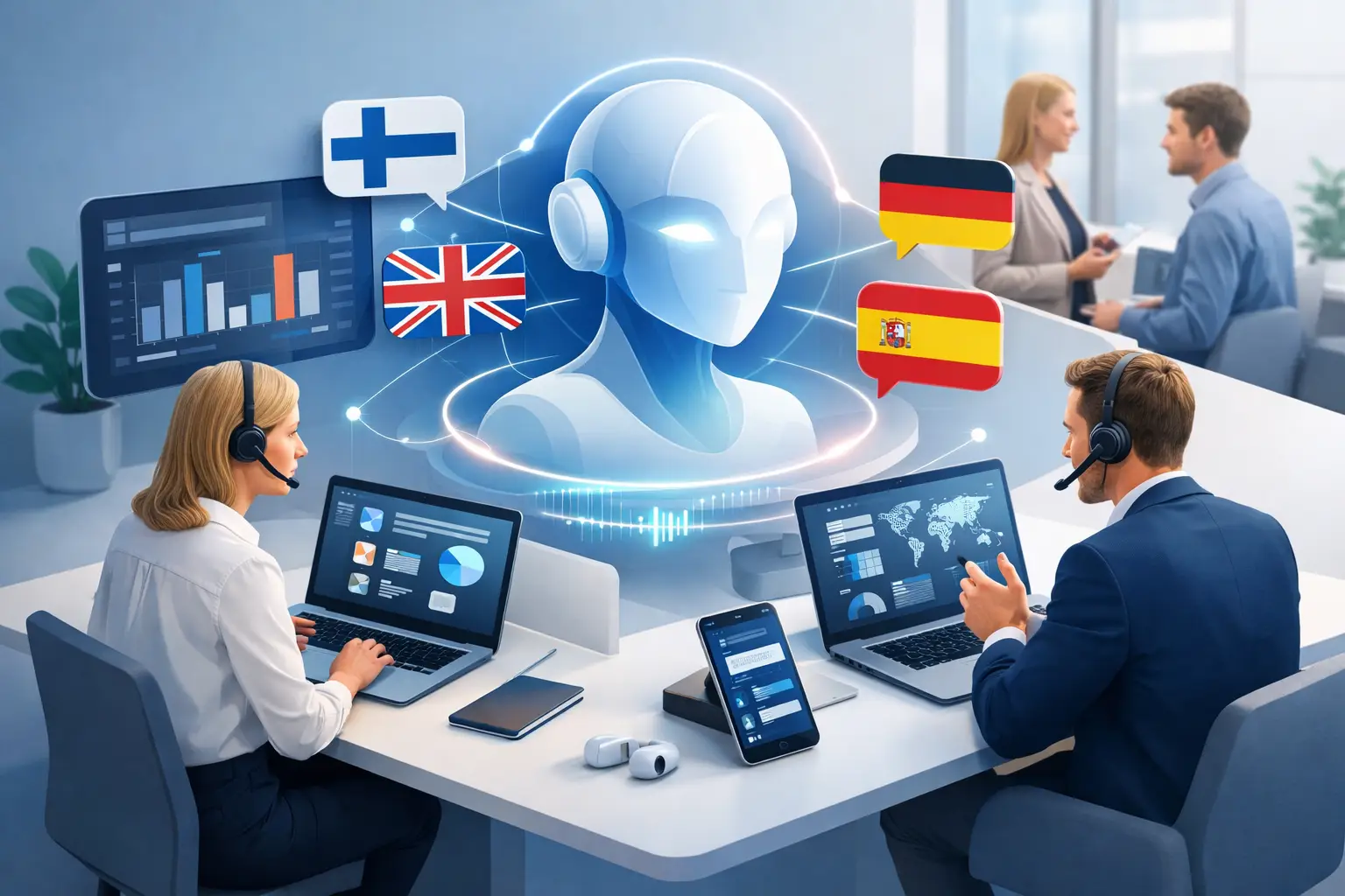 Multilingual AI assistant yrityspalvelussa