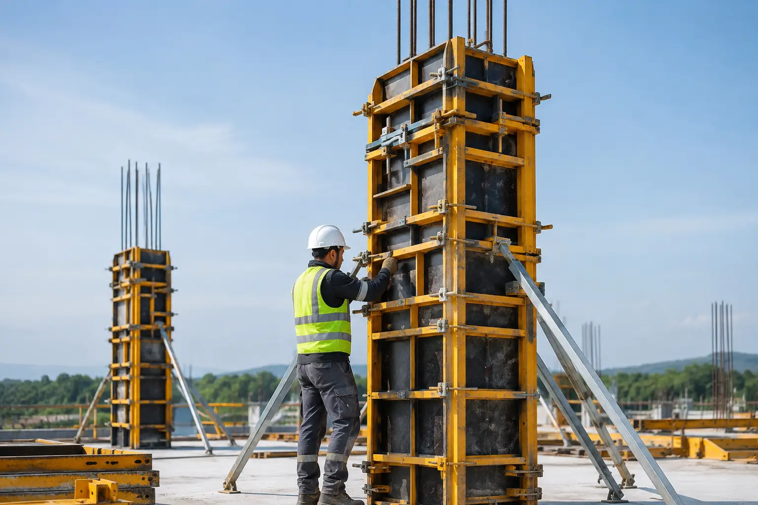Formwork Rental for Concrete Columns on Site