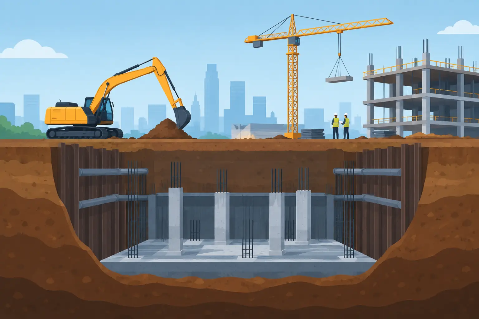 Complex Site Construction Begins Below Grade
