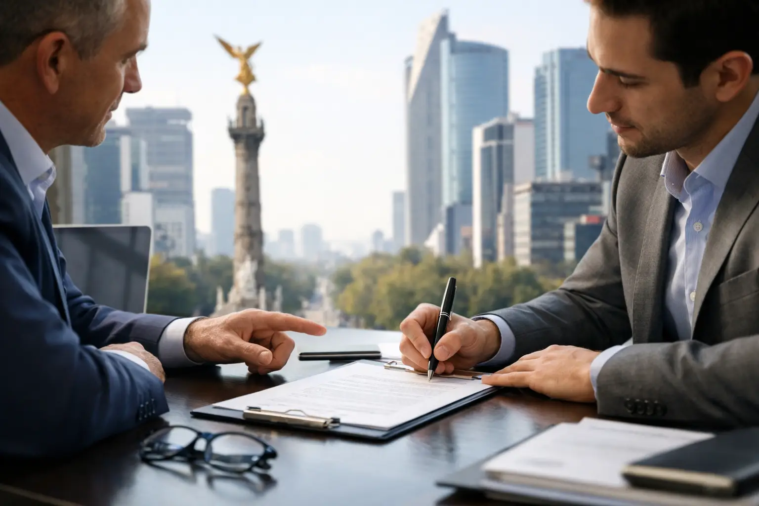 Negociación de contrato comercial en CDMX