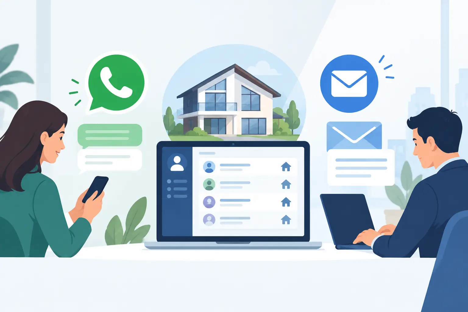 CRM con WhatsApp versus email para inmobiliarias