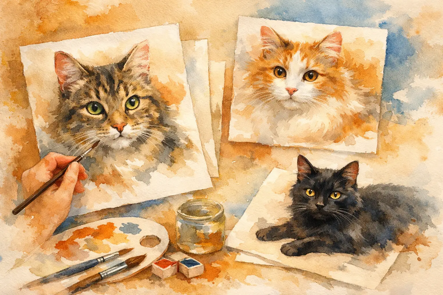 How a Custom Cat Portrait Commission Works
