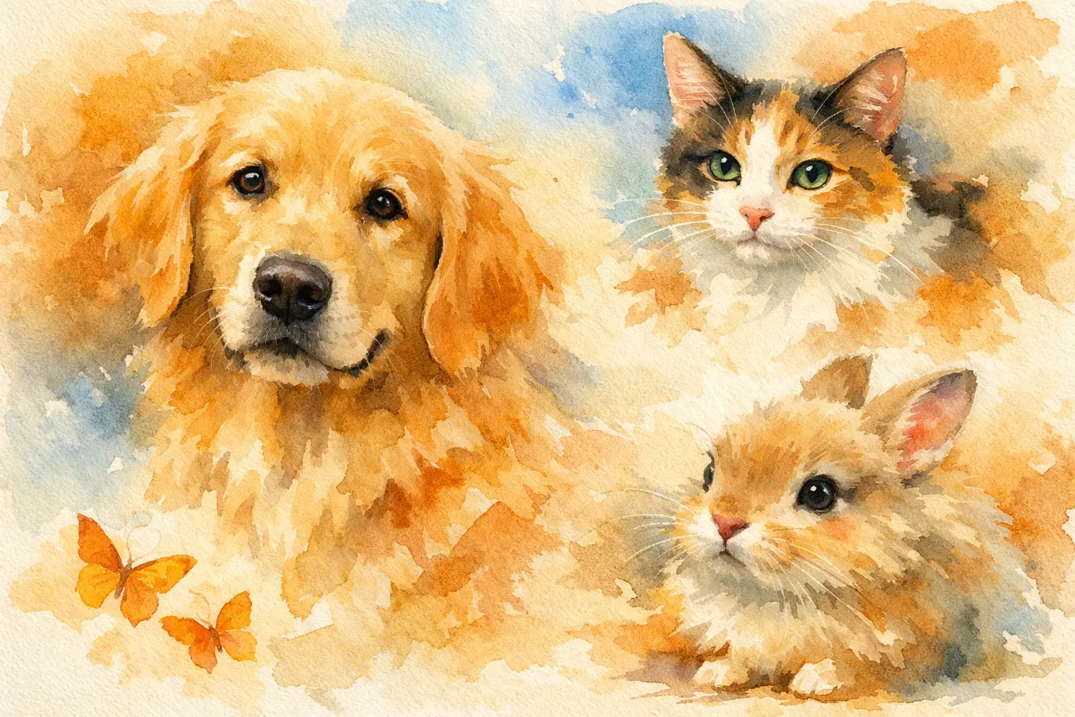 12 Pet Photo to Watercolor Examples