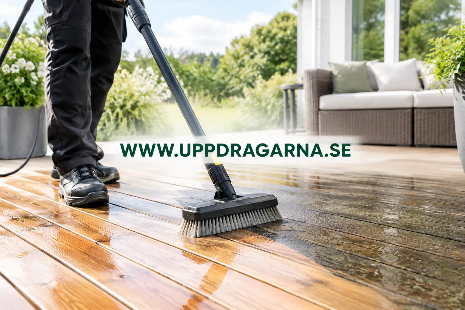 Hur tvättar man altanen utan att skada träet?