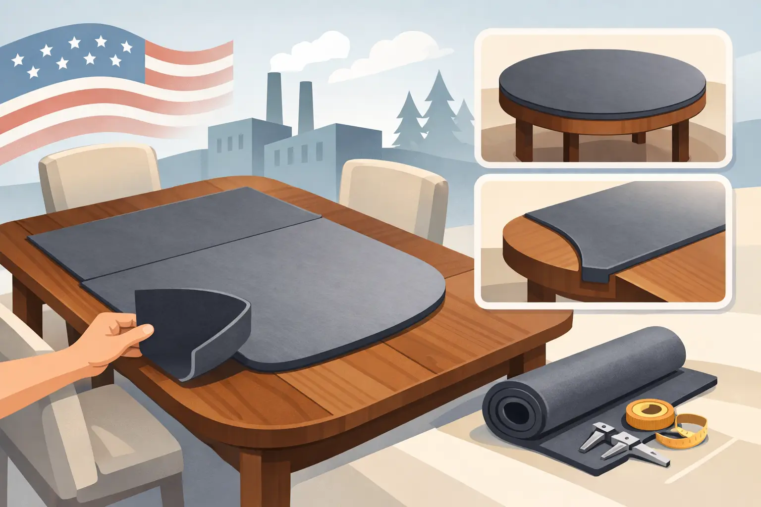 Made in USA Custom Table Pads That Truly Fit