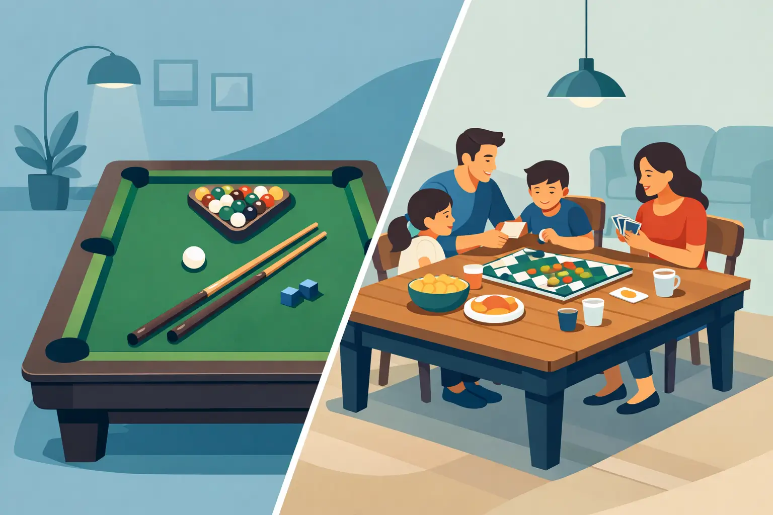 Billiard Table Conversion for Family Gatherings