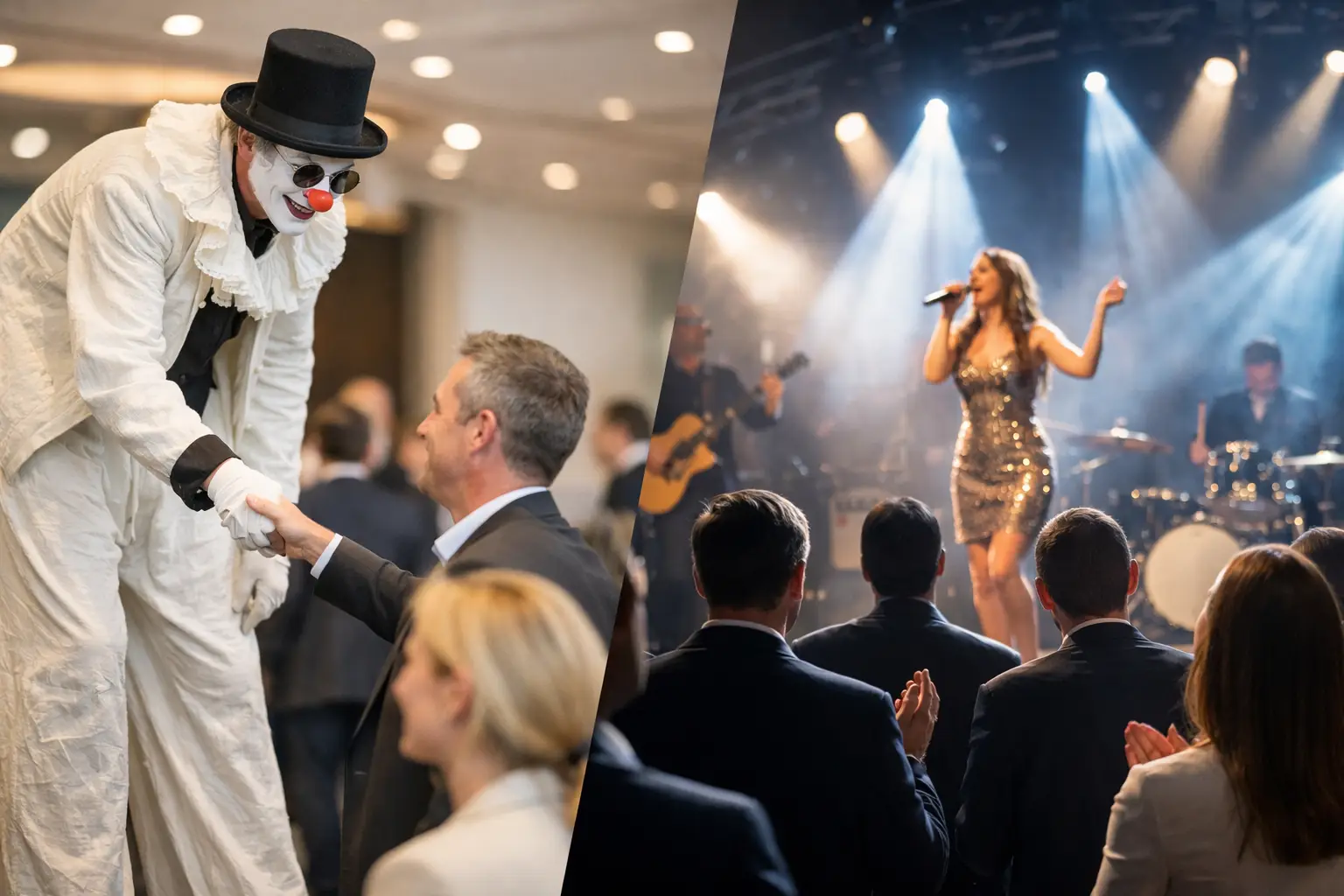 Walkact versus Bühnenshow beim Firmenevent