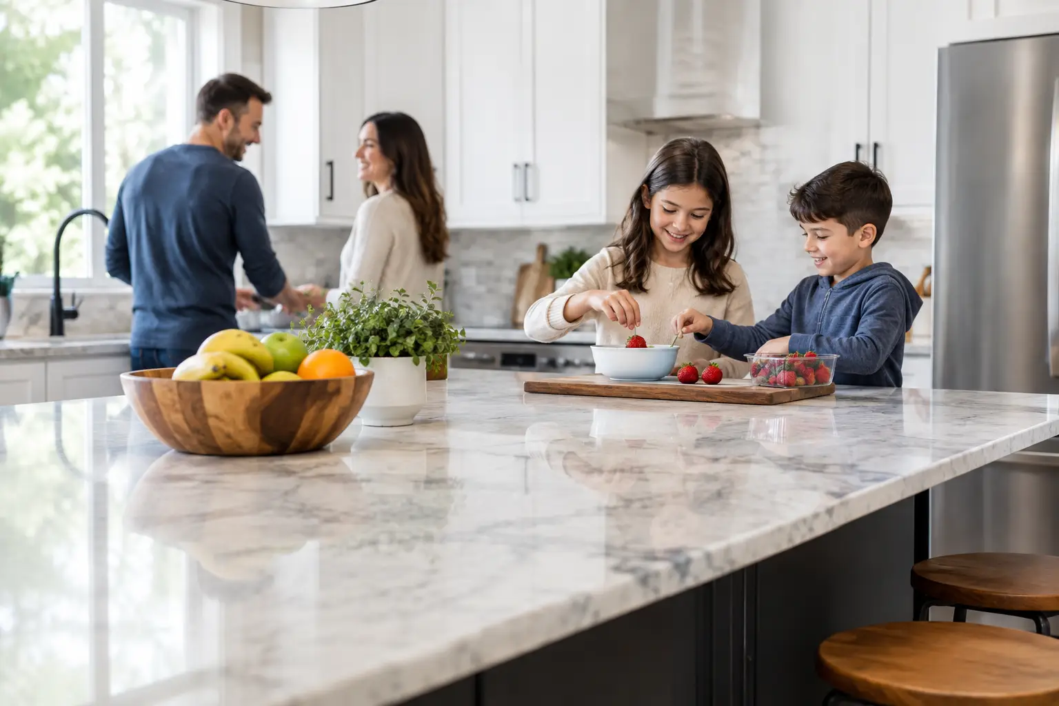 Best Countertops for Busy Families That Last