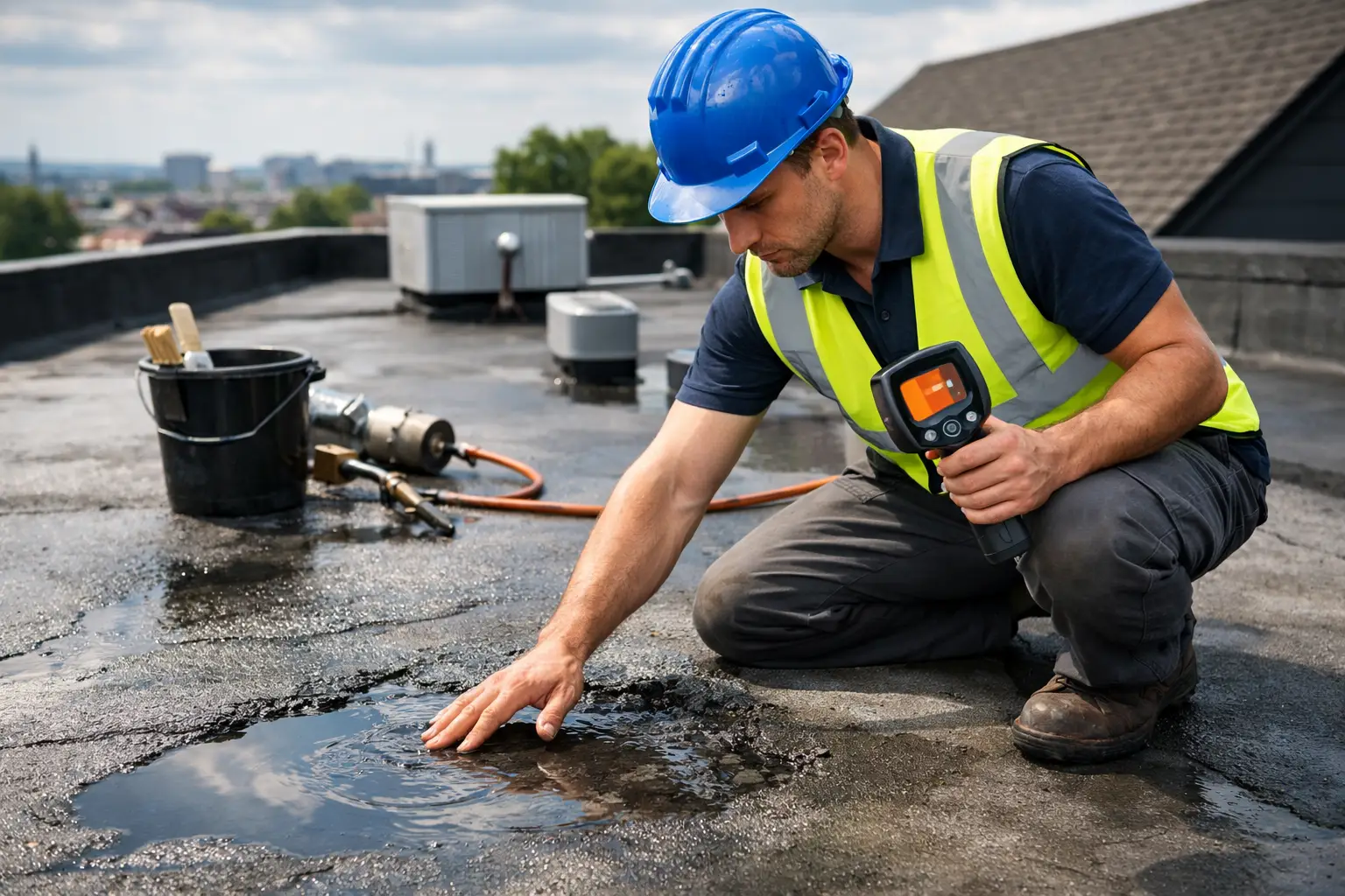 A waterproofing specialist identifies roof leaks, corrosion, drainage failures, and membrane risks before they disrupt facilities or raise repair costs.