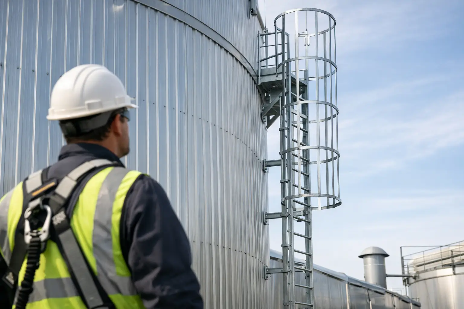 Industrial ladder access installation requires correct surveys, fabrication, fall protection, and commissioning to keep teams safe and compliant on site.