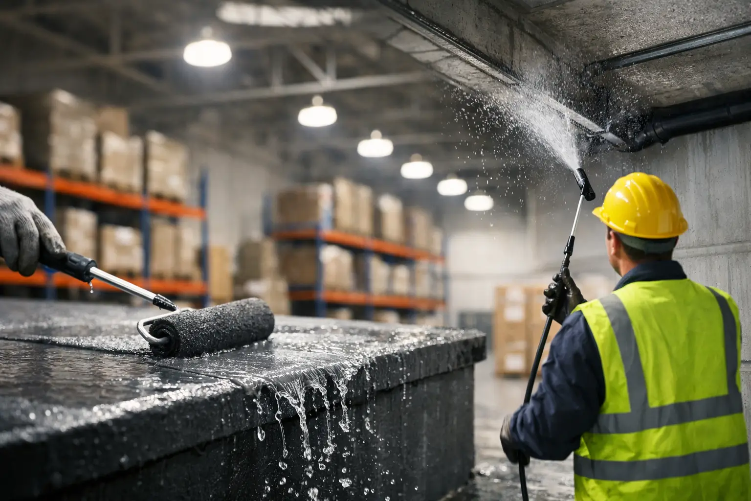 Warehouse waterproofing protects roofs, joints, gutters, and penetrations from leaks, corrosion, and costly operational downtime in demanding facilities.