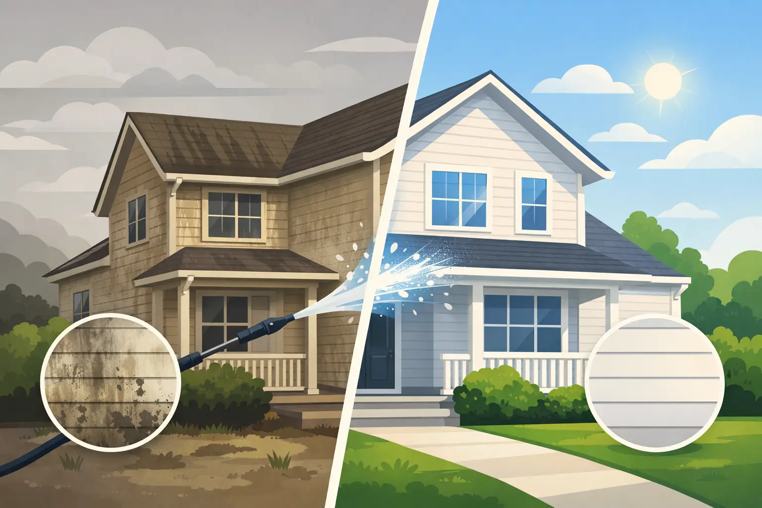 Real Before and After House Wash Results