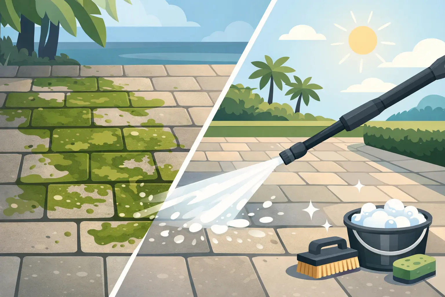 Algae Removal From Pavers That Lasts