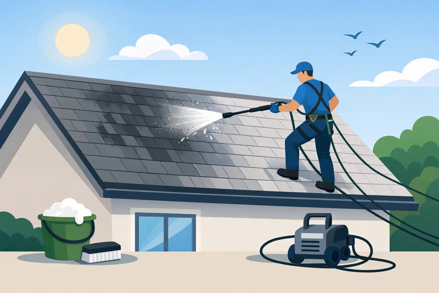 How to Clean Black Streaks Roof Safely