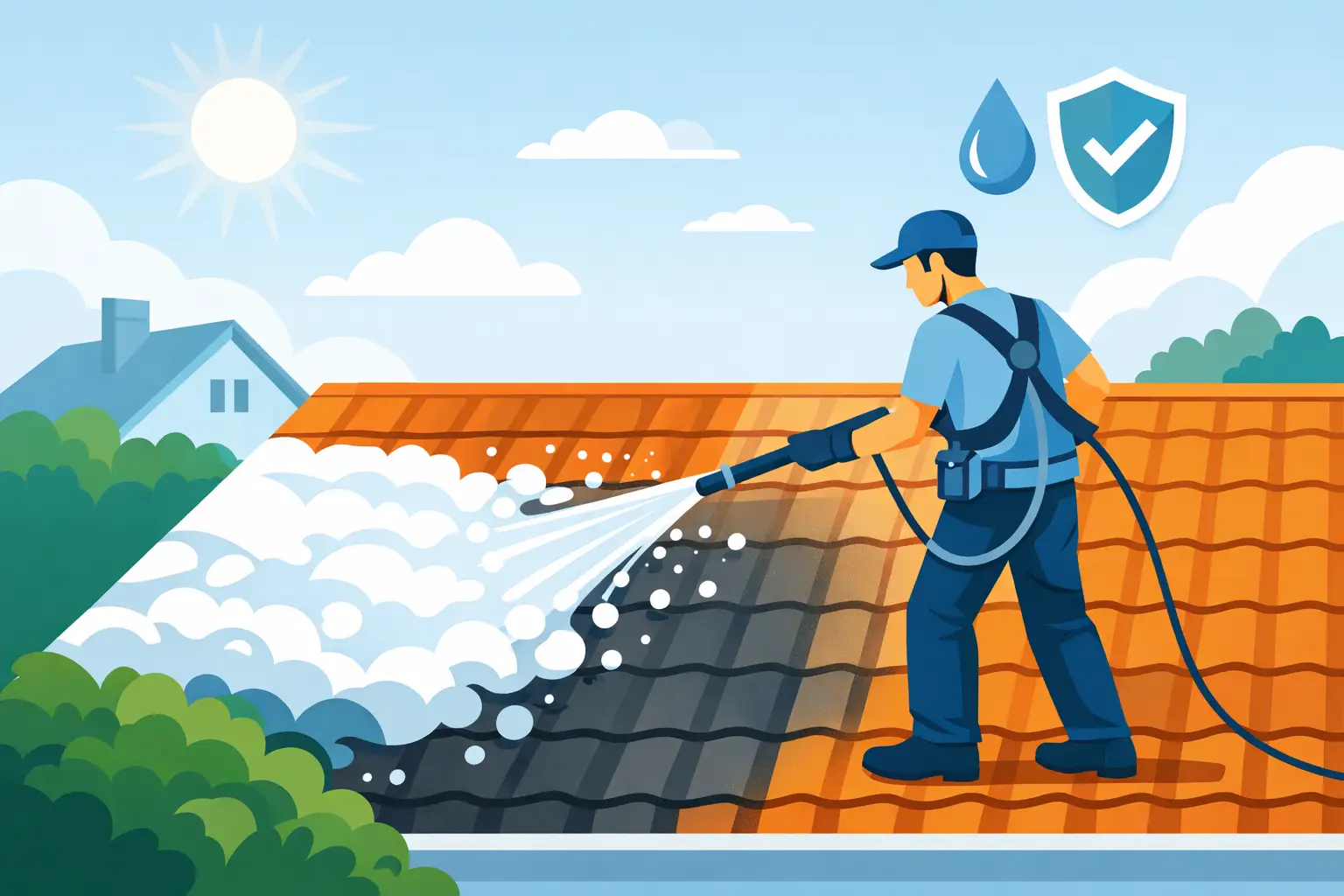 Soft Wash a Roof Safely