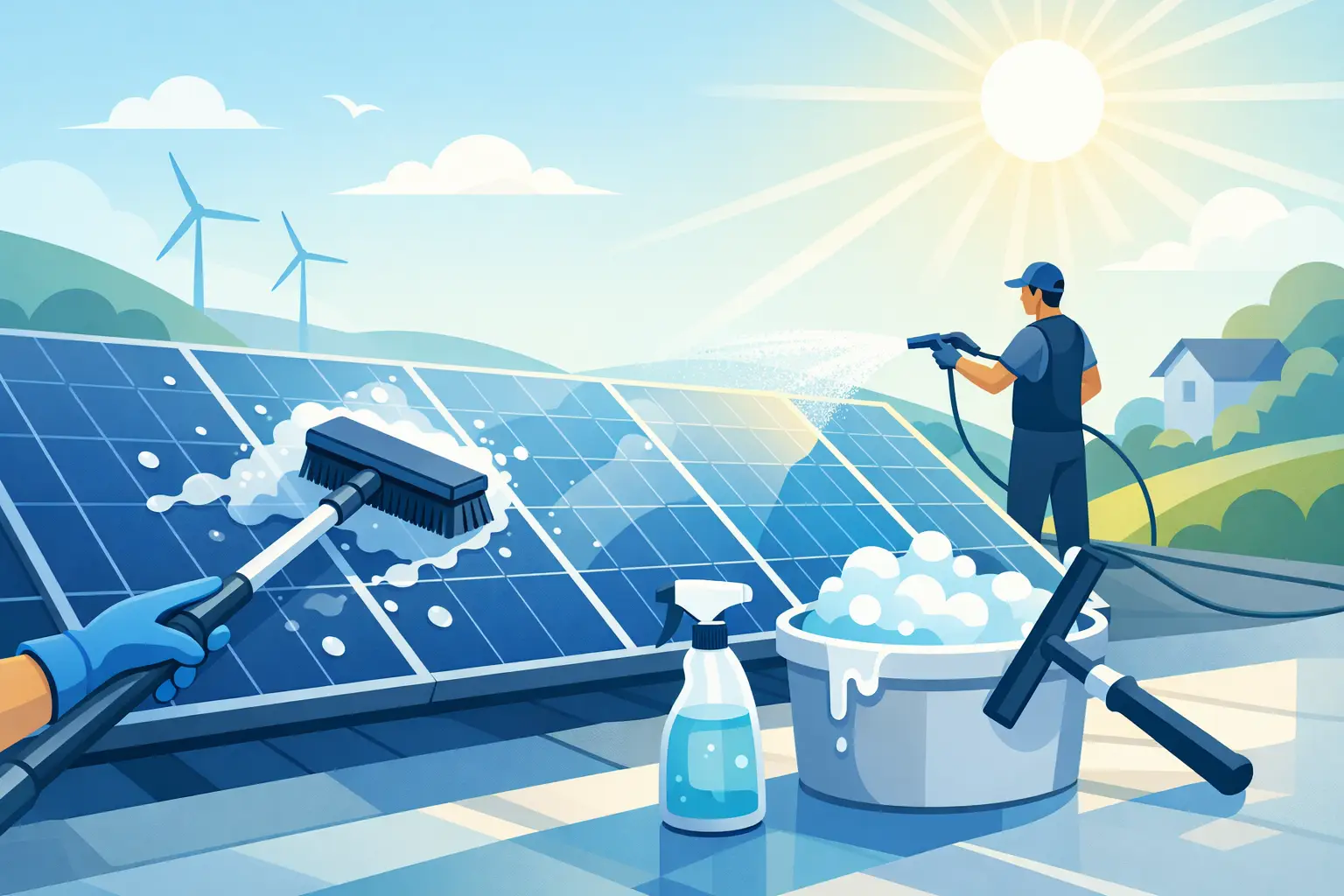 How to Wash Solar Panels the Right Way