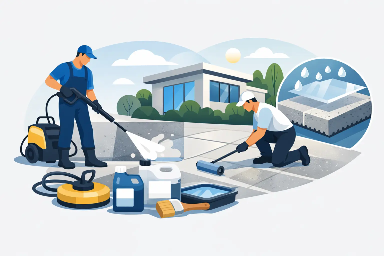 Concrete Cleaning and Sealing Service Guide