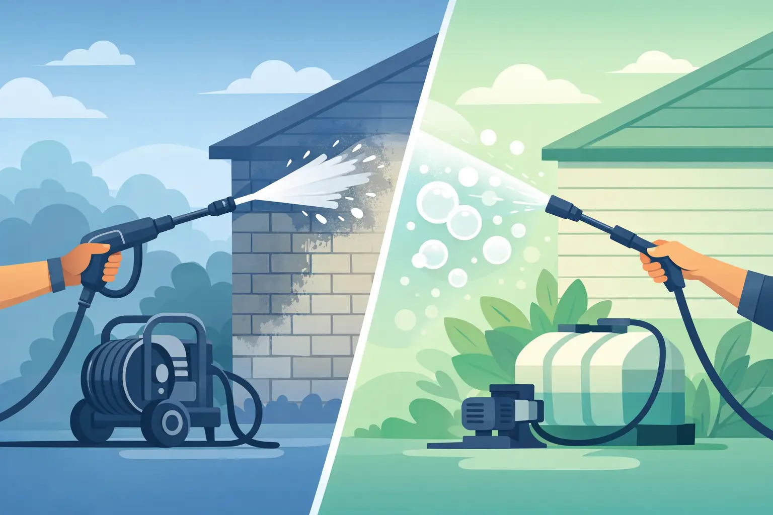 Pressure Washing vs Soft Washing