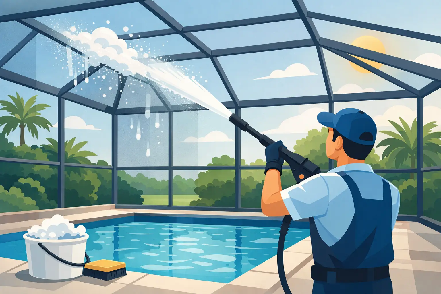 How to Wash a Screened Pool Enclosure