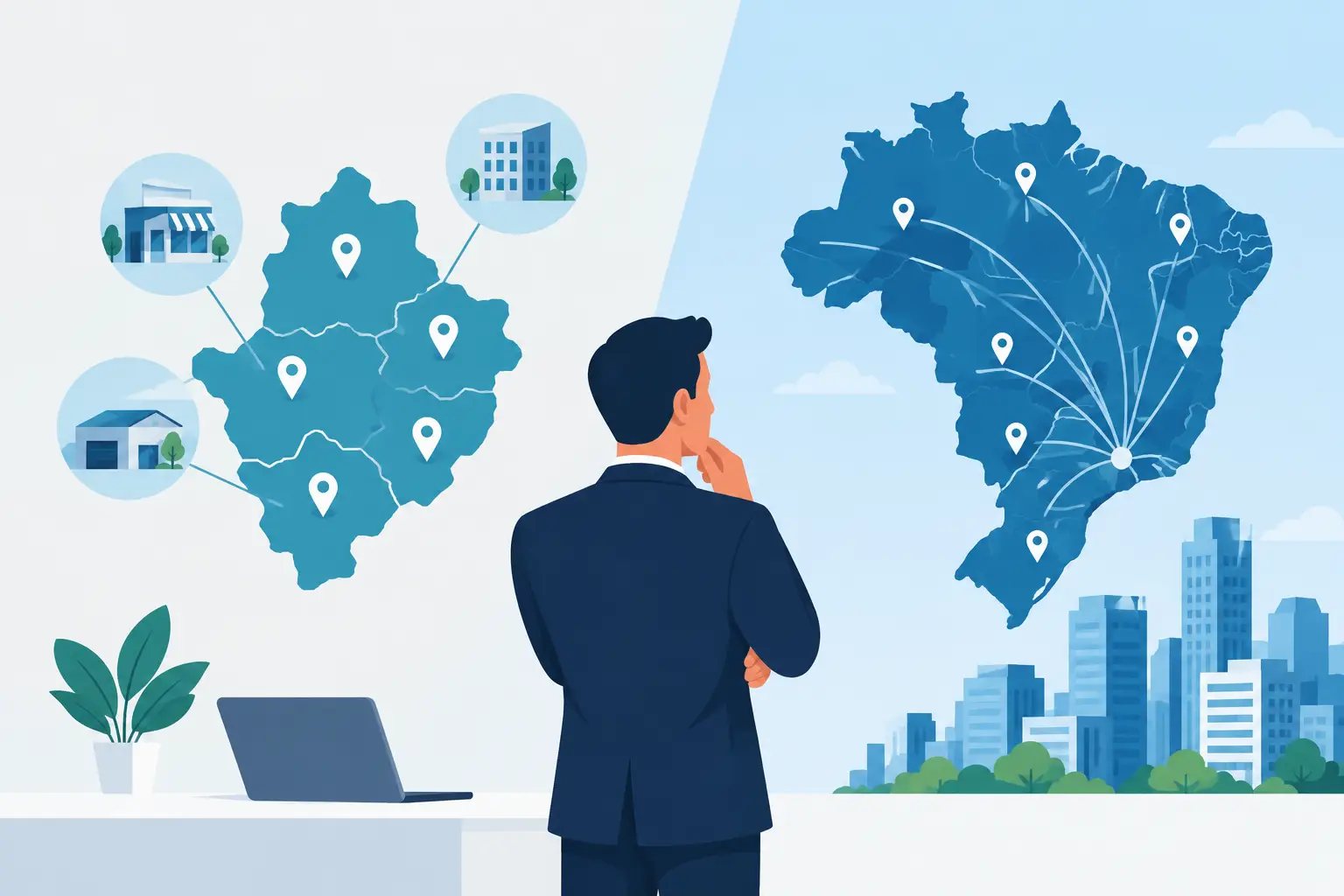 Plano regional versus nacional para empresas