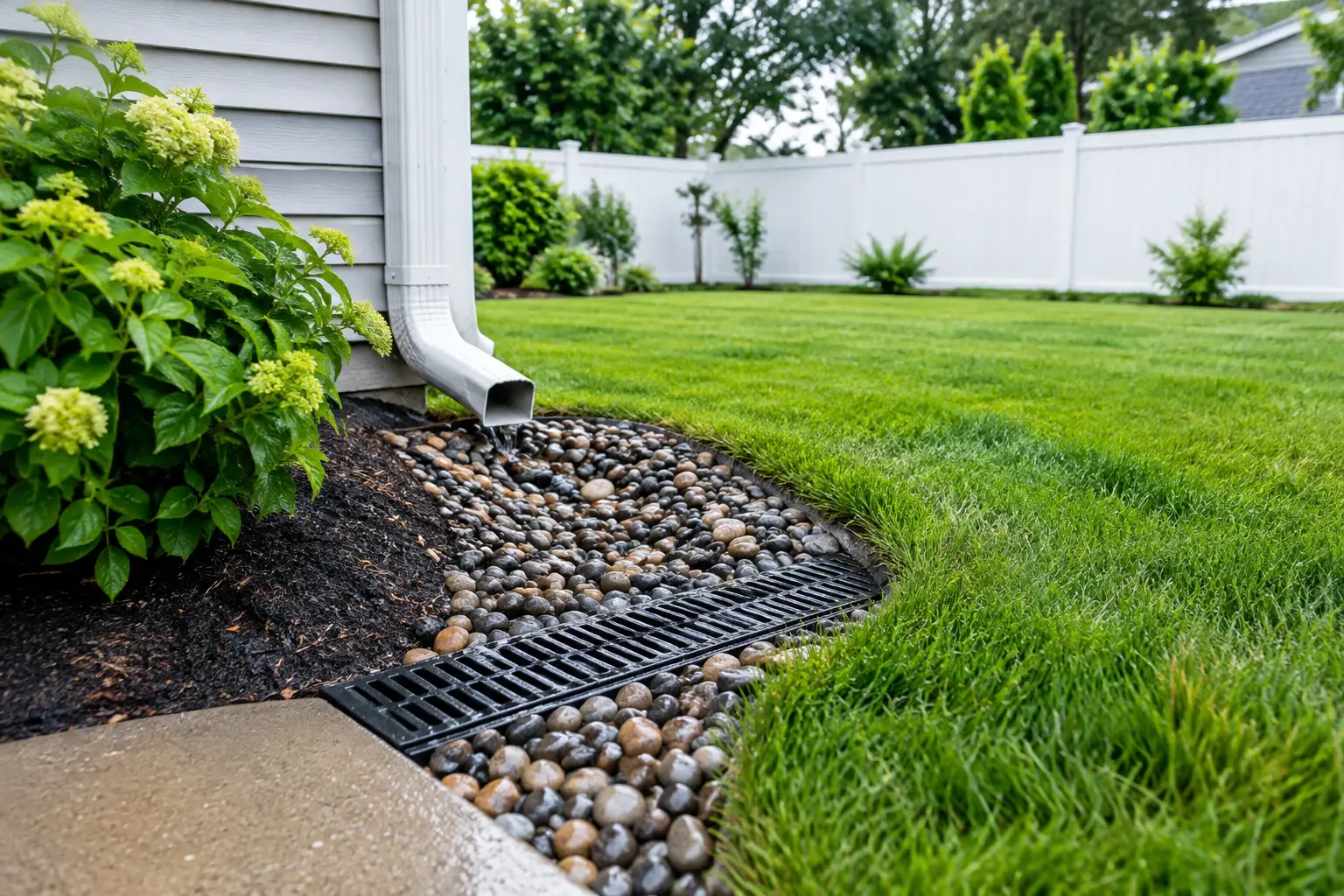 Backyard Drainage Example for Long Island Yards