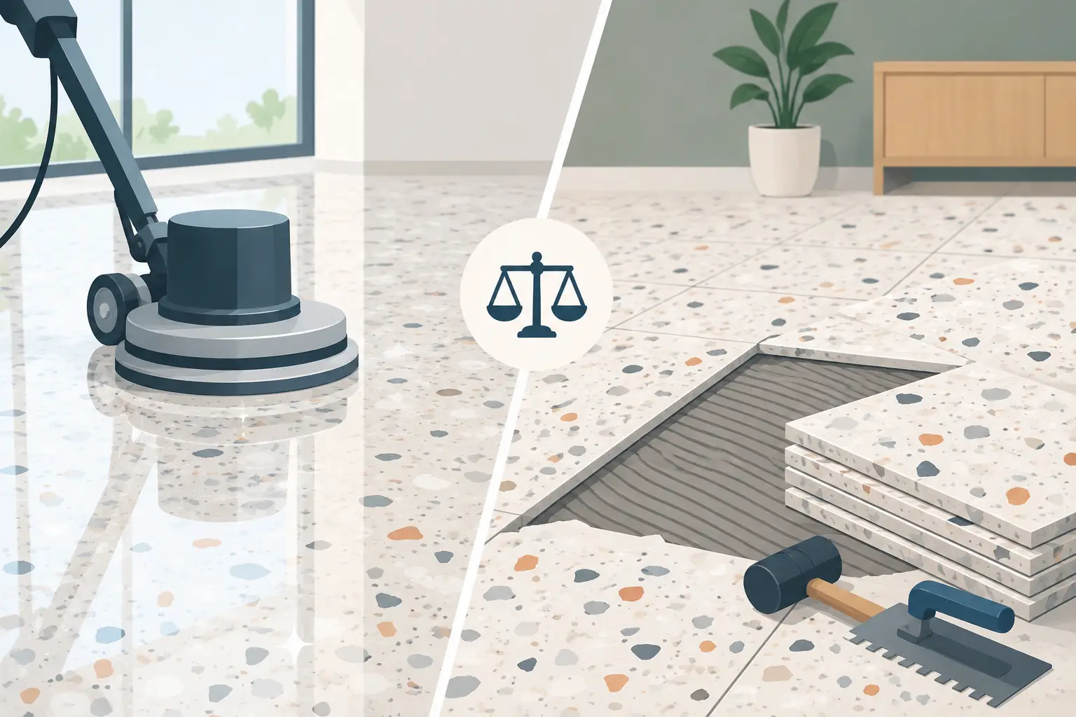 Terrazzo Polishing Versus Replacement Costs — First Choice Floor Care