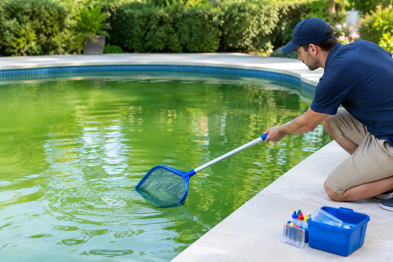 A Water Restoration Example for a Green Pool