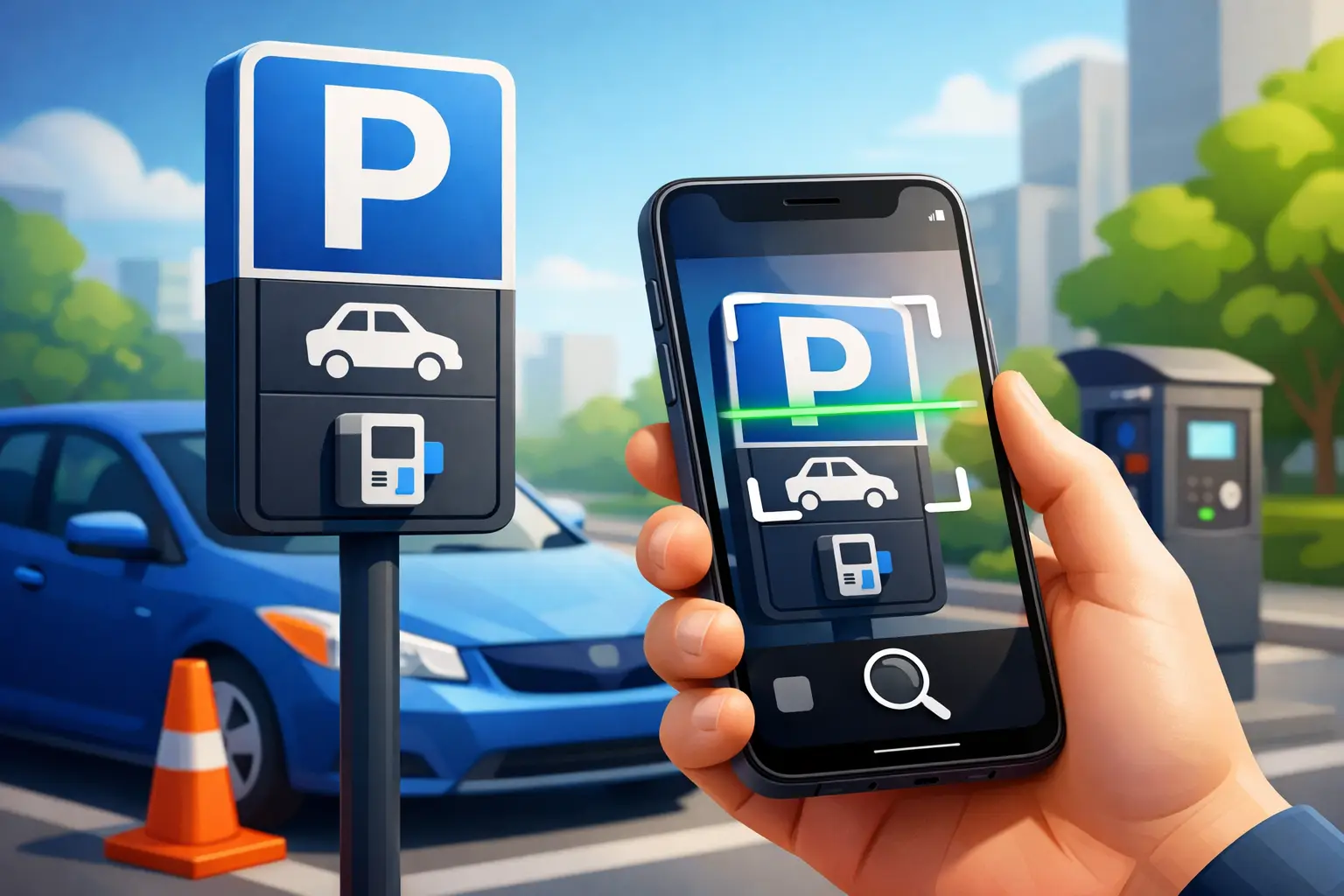Skanna parkeringsskylt med mobilen rätt