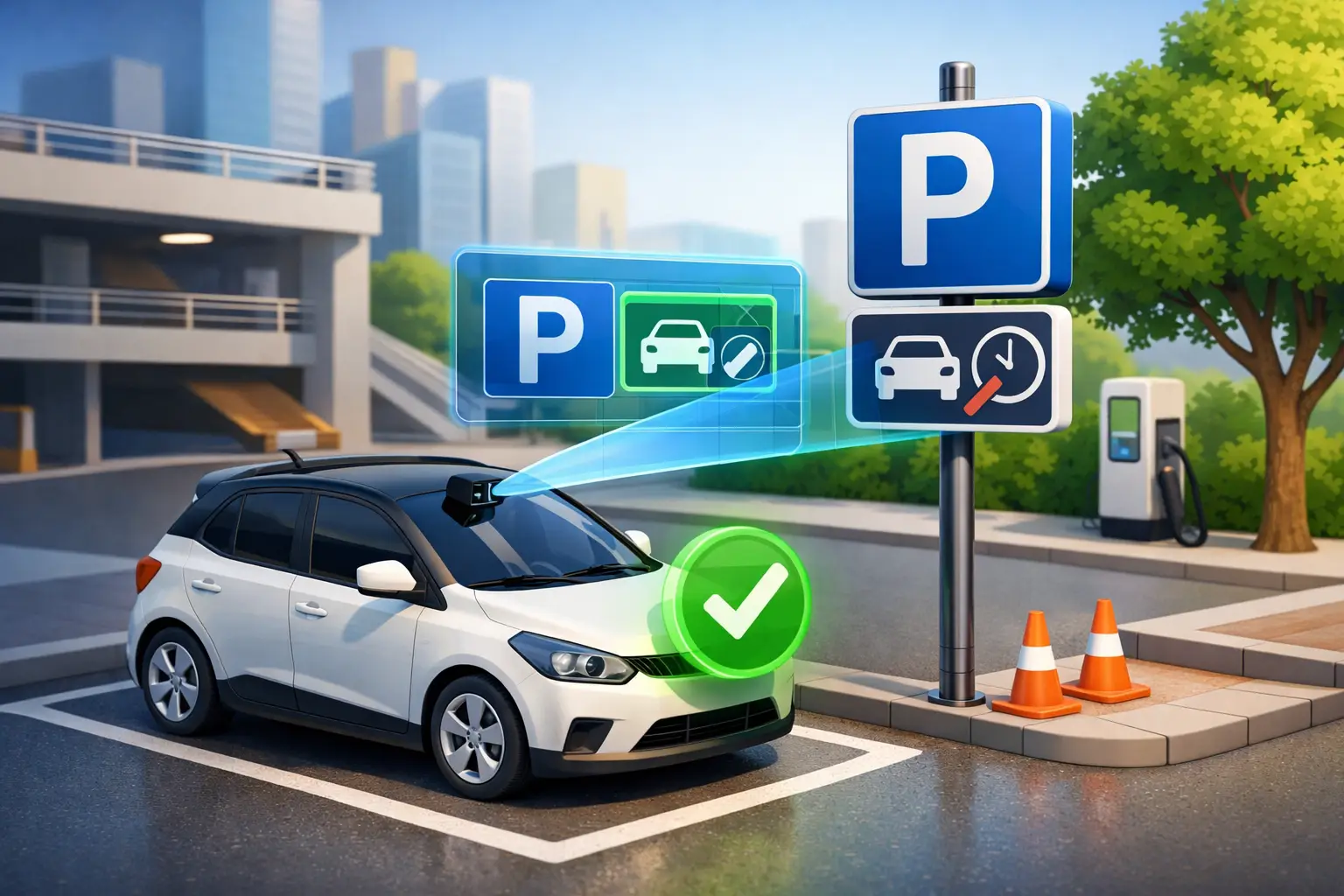 När en kamera tolkar parkeringsskylt rätt