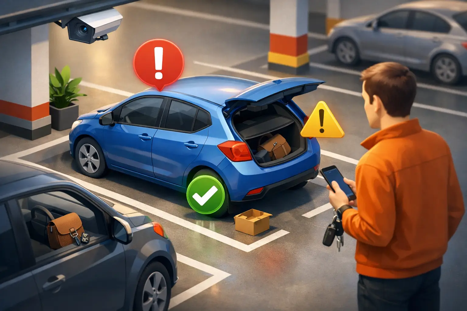 Kontrollera parkering innan du lämnar bilen