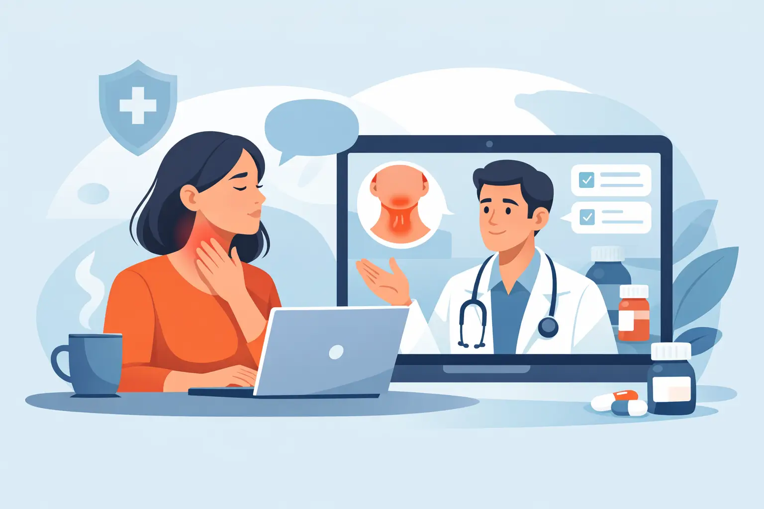 Consulta online para dor de garganta vale a pena?