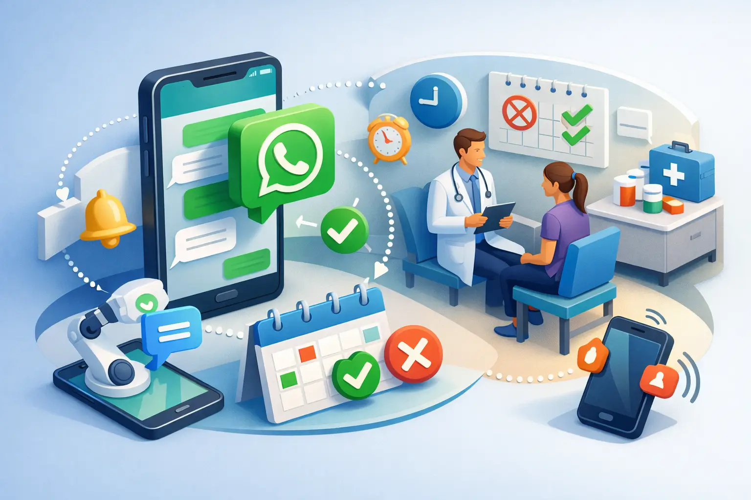 Automação WhatsApp para clínicas reduz faltas