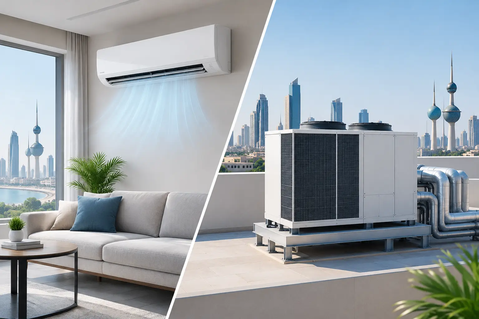 Split AC vs Central AC in Kuwait: Which Is Better for Your Property?