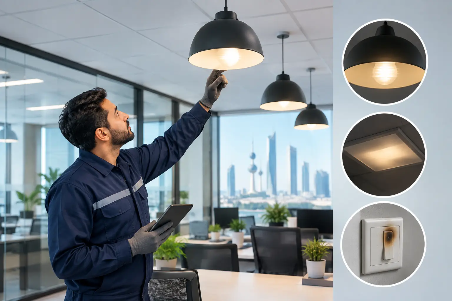 Office Lighting Fault Example and Warning Signs