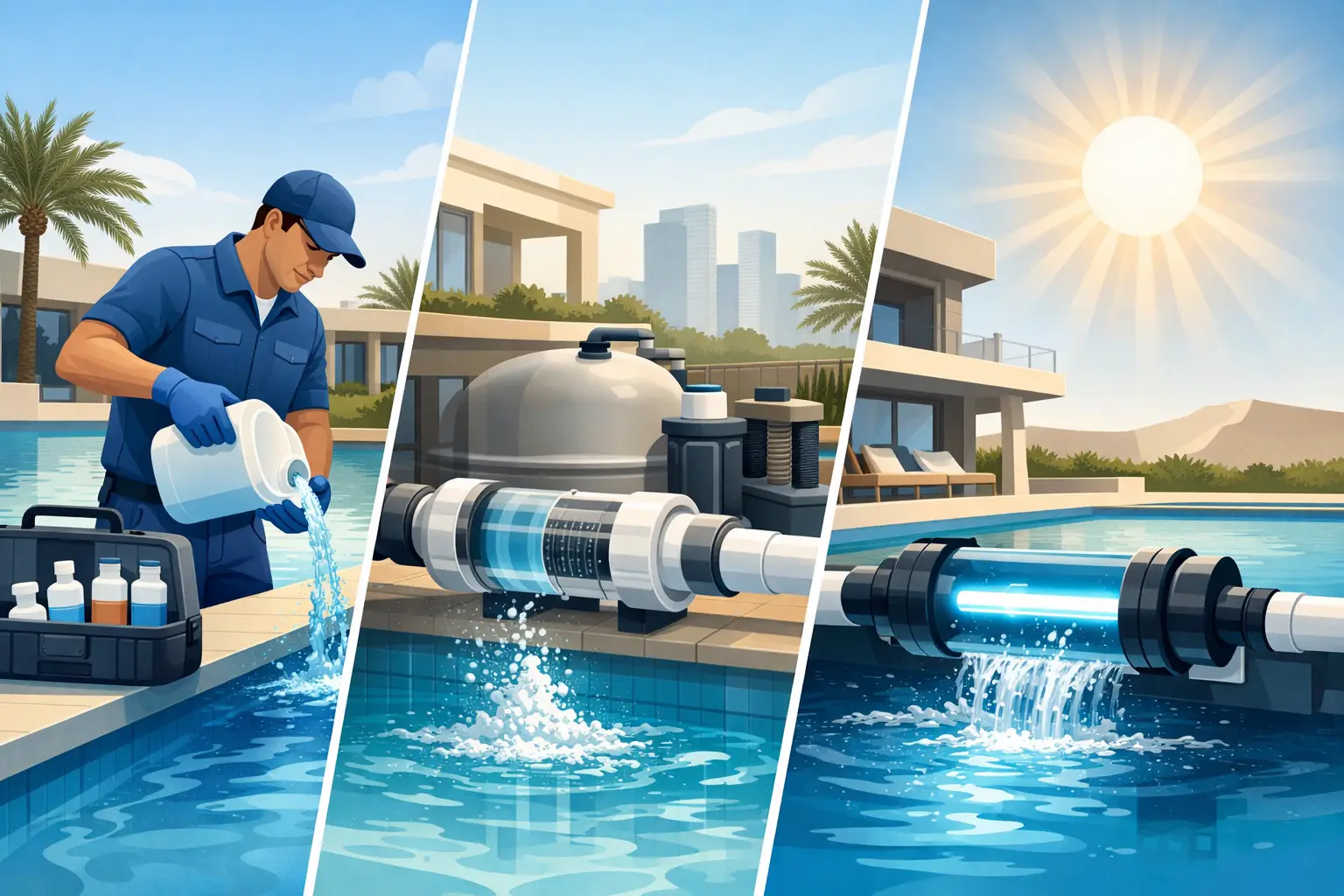 Pool Treatment Comparison: Chlorine, Salt, UV