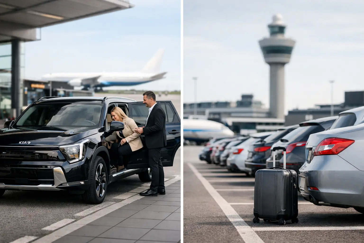 Verschil taxi of parkeren Schiphol