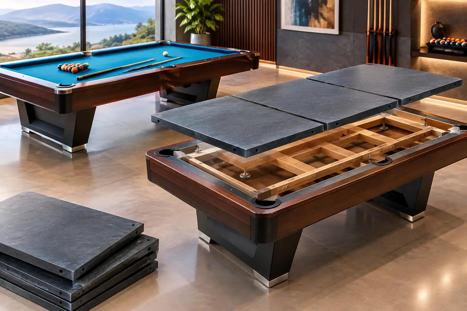 Slate Installation Examples for a True Pool Table